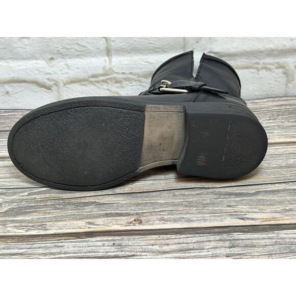 Women's Black Chunky Steven Madden Grunge Motorcycle Goth Boots‎ 7M - Picture 6 of 16